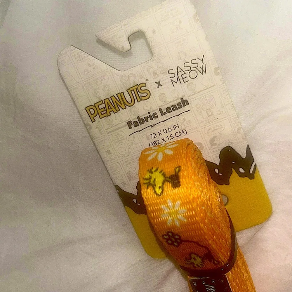 Sassy Meow Peanuts Woodstock Cat Collar (S) and Matching Leash 6ft